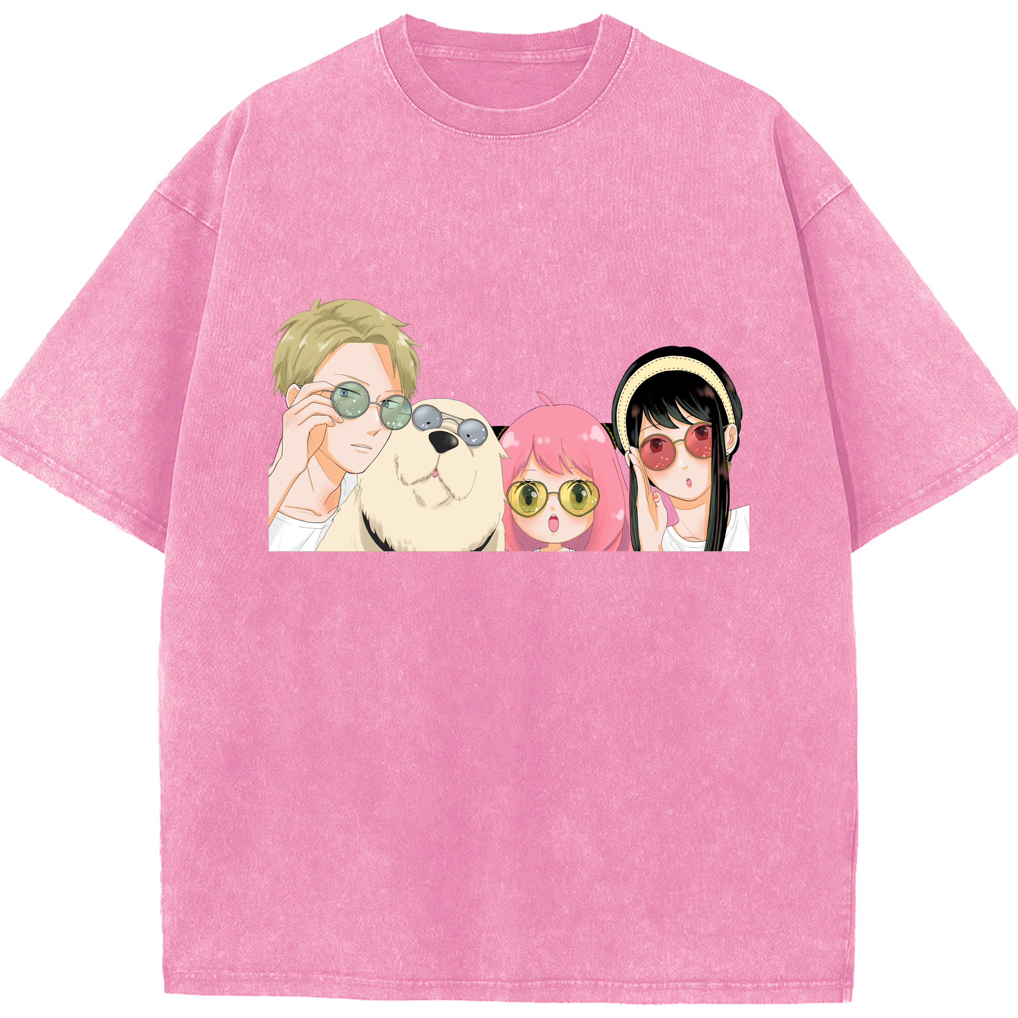 （画像用） SPY×FAMILY间谍家家酒 綿100% ヴィンテージ風 半袖Tシャツ（フロントプリント）